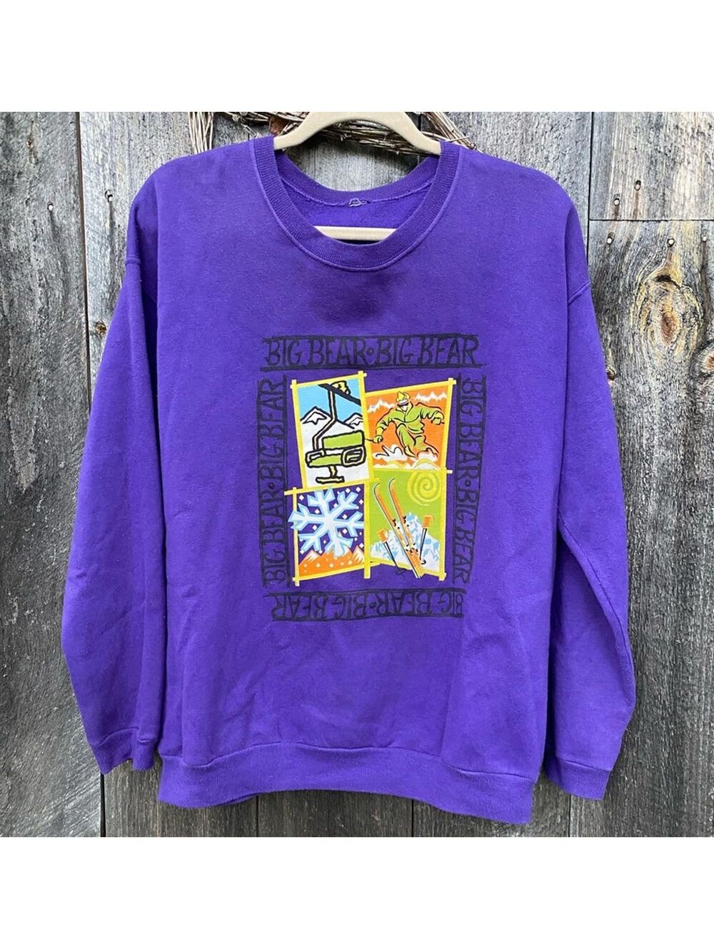 Vintage 90's Big Bear Ski Resort Retro Sweatshirt Size Large